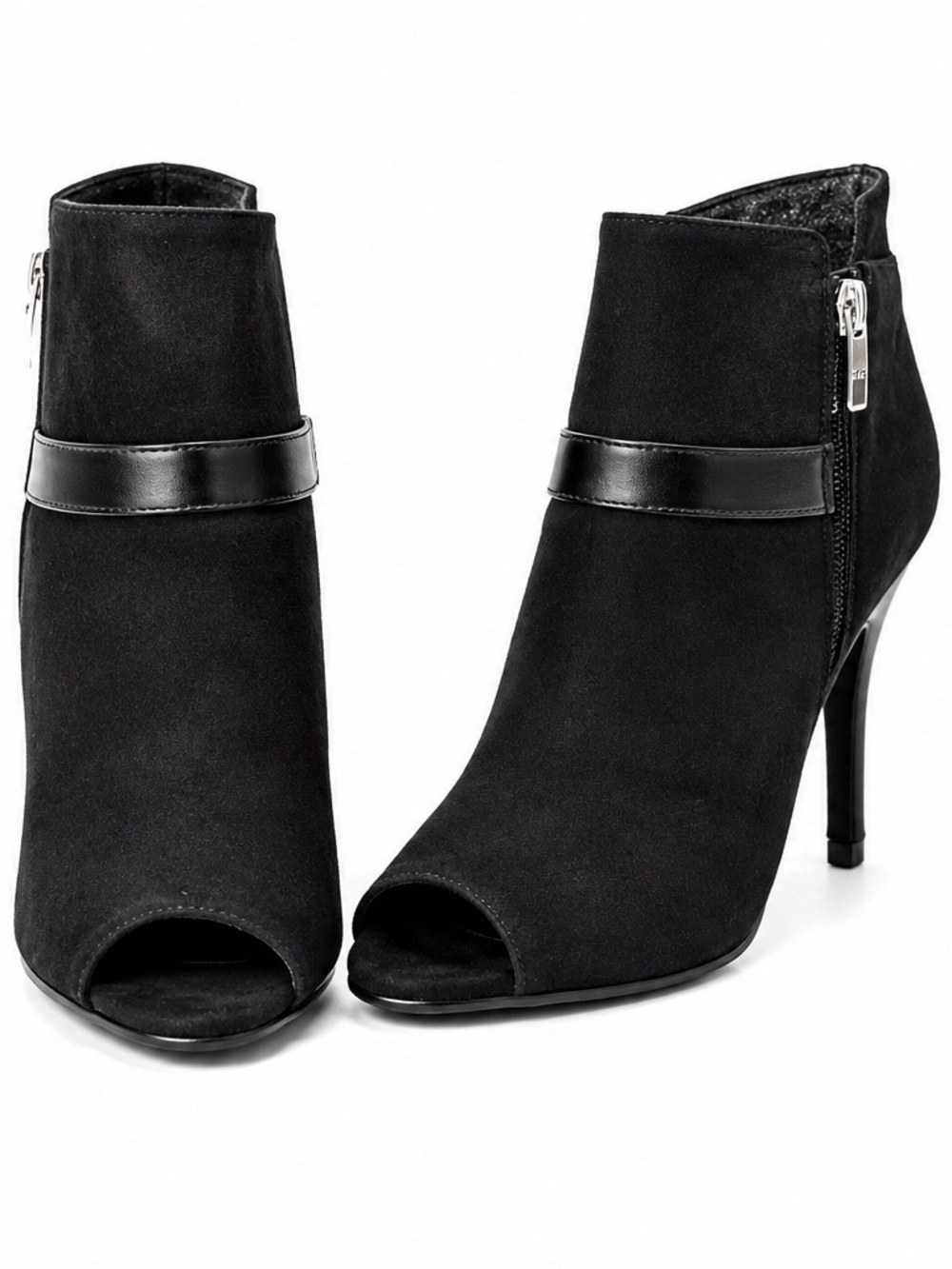 Black Peep-Toe Ankle Booties – Elegant High Heel Booties